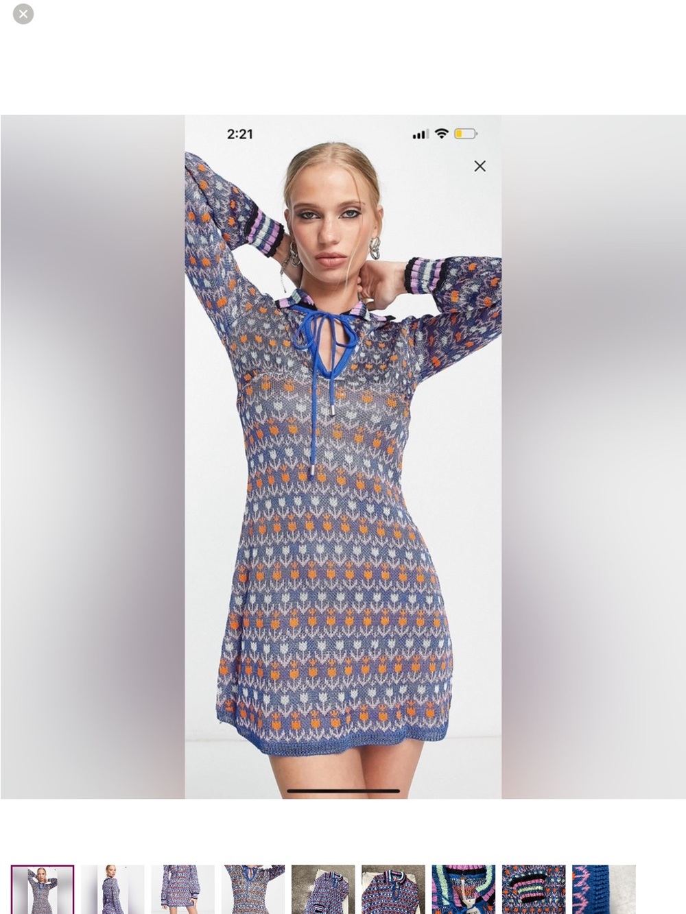 Free People Striped Knit Tie-Front dress